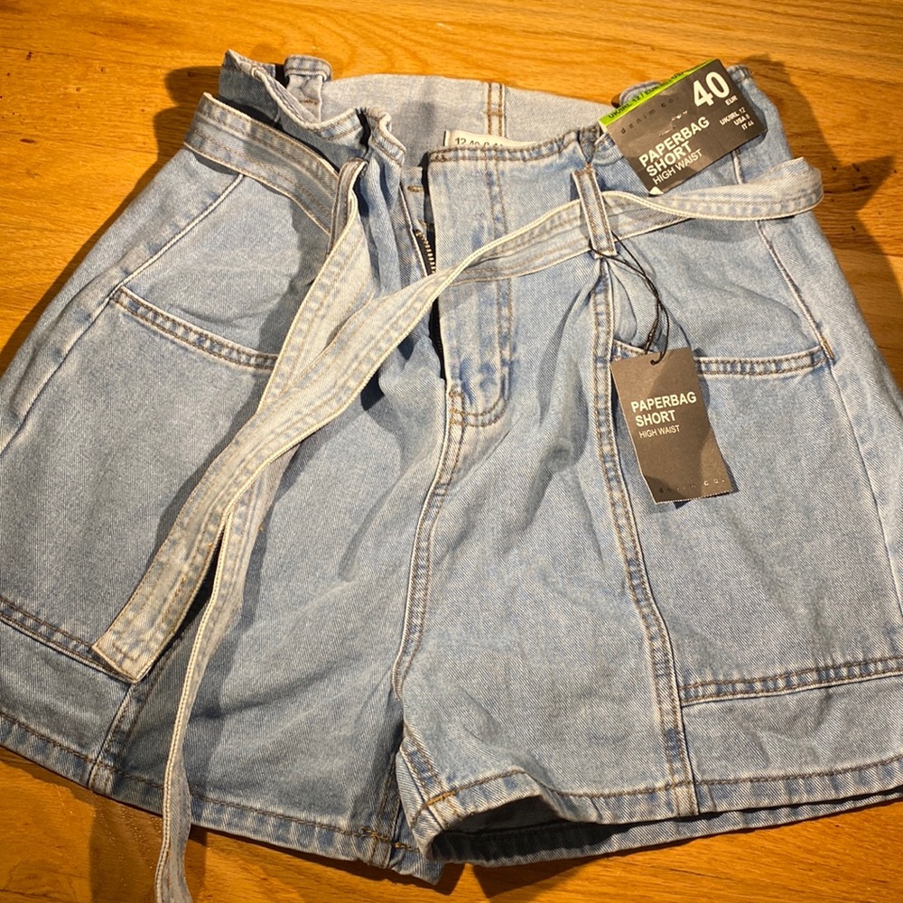 Primark NWT paper bag denim shorts
